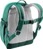 The back view of a green Deuter Pico children's backpack. Podgląd zdjęcia produktu