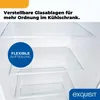 Interior view of a white refrigerator with adjustable glass shelves. Produktbild-Vorschau