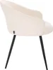 A side view of a cream-colored upholstered chair with black legs, set against a white background. Produktbild-Vorschau