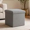 Opvouwbare Poef Met Opbergdoos Grijs 38x38x38cm Productafbeelding-voorbeeld 6