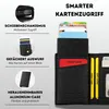 Slim Wallet Geldbeutel Schwarz Münzfach RFID-Schutz Leder Produktbild-Vorschau 2