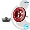 tecuro Universal Ablaufventil rot RAL 3003, 1 1/4 Zoll - Produktbild-Vorschau 4