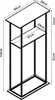 A technical drawing of a shelf unit with dimensions indicated. Produktbild-Vorschau