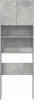 A front view of a gray washing machine cabinet with two doors on top and three open shelves below. Náhled obrázku produktu