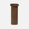 A tall, fluted wooden pedestal stand. Produktbild-Vorschau
