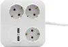 REV PowerQuad Bloc 3 prises + 2x USB blanc Voir les images du produit 1