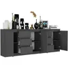 Kommode - Anthrazit - 200 x 33 x 76 cm - Modern R-200-S6 Produktbild-Vorschau 4