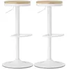 2 tabourets de bar | Couleur : bois et blanc | Dimensions : Voir les images du produit 1