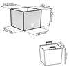 Diagrams showing the dimensions of two different planter pots. Náhled obrázku produktu