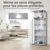 K-Möbel Vitrine en verre debout en aluminium / argent Voir les images du produit 5