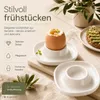 4er Set Eierbecher aus Keramik – Weiß, stapelbar & Produktbild-Vorschau 4