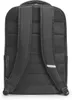 The back of a black backpack is shown against a white background. Produktbild-Vorschau