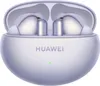 A pair of white Huawei FreeBuds 6i earbuds are shown inside their open charging case. The case is a light purple color. Produktbild-Vorschau