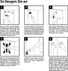 An instructional diagram showing how to hang wallpaper. Produktbild-Vorschau