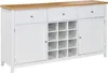 BELIANI Sideboard aus weißem MDF mit 2 Türen Ablagen Produktbild-Vorschau 1
