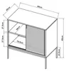 Sideboard 'Eidsvoll' mit geriffeltem Glas 80x45x85cm Grün Produktbild-Vorschau 7