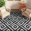 vidaXL Dywanik zewnętrzny ARAKIL biało-czarny 190x290 cm PP Podgląd zdjęcia produktu 9