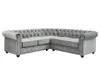 Vente-unique CHESTERFIELD, Ecksofa, Wohnzimmer, Hellgrau, 5 Produktbild-Vorschau 3