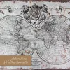 Vintage Holzkoffer mit Weltkarte Design von HMF mit 38 cm Breite in verschiedenen Größen Produktbild-Vorschau