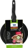 A frying pan with its packaging, showing a picture of food and product information. Produktbild-Vorschau