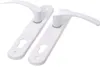 Two white door handles with long plates are shown against a white background. Náhled obrázku produktu