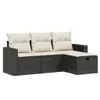vidaXL 4-częściowa sofa ogrodowa z poduszkami z czarnego Podgląd zdjęcia produktu 1