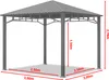 A 3D rendering of a gray gazebo with dimensions indicated. Náhled obrázku produktu
