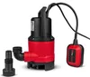 A submersible pump with a float switch and two hose adapters, set against a white background. Podgląd zdjęcia produktu