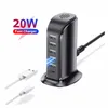 D97C USB Ladegerät 20W | 6-Port USB Hub Netzteil mit USB-C Produktbild-Vorschau 3