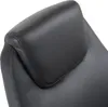 Close-up of the headrest of a black leather office chair. Produktbild-Vorschau