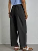 ASKSA Damen Leinenhose Casual Leicht Leinen Hose Gerades Produktbild-Vorschau 4