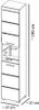 A diagram showing the dimensions of a tall cabinet. Produktbild-Vorschau