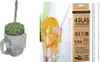 Trinkglas mit Deckel und NEU MIT GLASHALM - 4er Set / je Produktbild-Vorschau 1