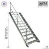 12 Stufen Stahltreppe einseitig. Geländer Breite 80cm Produktbild-Vorschau 2