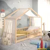 CADANI Malte Hausbett Kinderbett 90x200 cm Natur – Produktbild-Vorschau 1