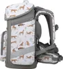 Side view of a school backpack with a leopard print. Náhled obrázku produktu
