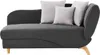 Chaiselongue aus anthrazitfarbenem Stoff mit Stauraum für Produktbild-Vorschau 1