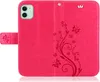 iPhone Handy Tasche Handyhülle Schutz Hülle Blumen Flip Produktbild-Vorschau 4