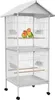 PawHut Volière cage à oiseaux sur roulettes design maison Voir les images du produit 1
