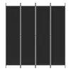 vidaXL Paravento a 4 ante, nero, 200x220 cm, in tessuto Anteprima dell’immagine prodotto 10
