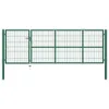 vidaXL Gartentor mit Pfosten 350x100 cm Stahl Grün Produktbild-Vorschau 6