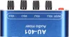 Close-up view of the top and front of a blue mini stereo mixer. Podgląd zdjęcia produktu