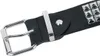 Close-up of a black studded belt buckle and part of the belt. Produktbild-Vorschau
