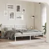 Bettgestell mit Kopfteil Metall Weiß 200x200 cm Produktbild-Vorschau 3