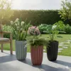 Donica na kwiaty wysoka wkład H 50cm żółta okrągła Podgląd zdjęcia produktu 7