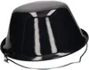 A black enamel pot with a metal handle, isolated on a white background. Produktbild-Vorschau