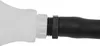 A close-up view of the connection between a white plastic bottle and a black hose. Produktbild-Vorschau