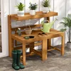 COSTWAY Banc de jardin 2 en 1, table de jardin avec banc, Voir les images du produit 2