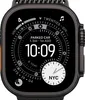 A close-up view of a smartwatch face displaying the time and various complications. Produktbild-Vorschau