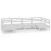 6-tlg. Garten-Lounge-Set Weiß Massivholz Kiefer Produktbild-Vorschau 1